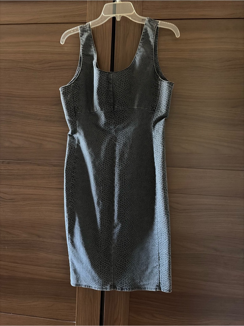 Fitted Black Patterned Tank Dress